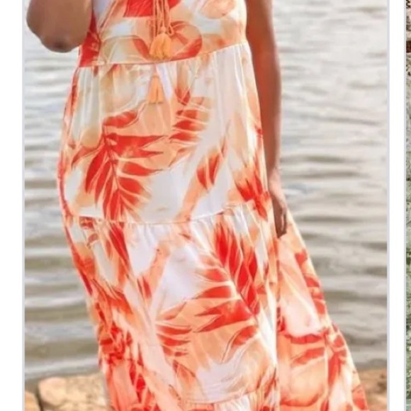 3 Maxi dresses- orange print / pastel print / burgundy/ 30 each or 70 for all 3 - Picture 4 of 8